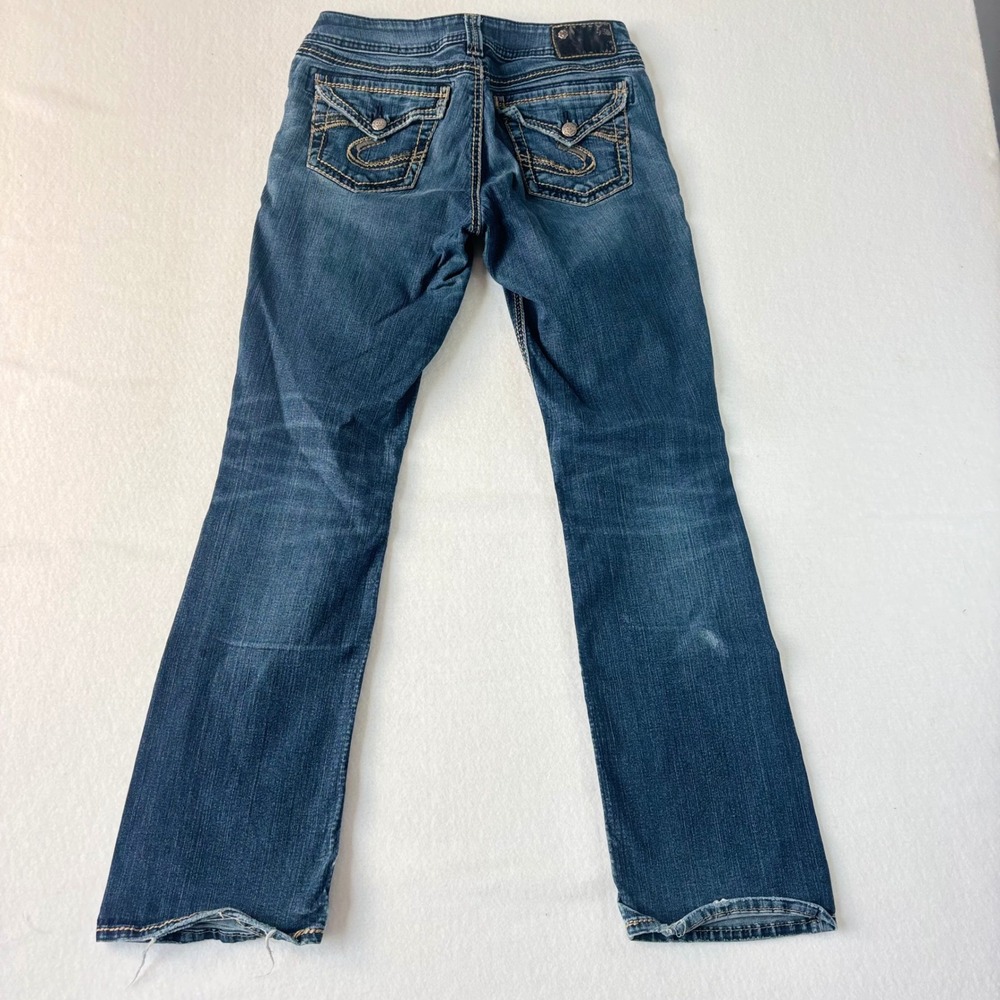 Silver Jeans Co Suki Mid Rise Straight‎ Leg Medium Wash Denim Blue Jeans W29 L31